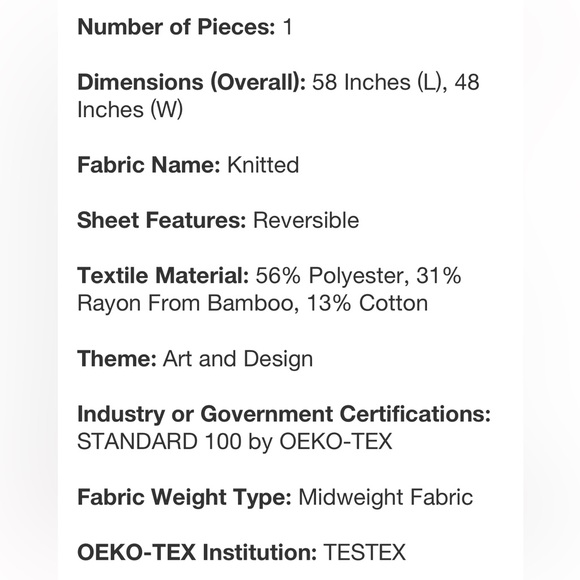 PILLOWFORT NWT knit shapes throw blanket -multi color -48x58 - Picture 7 of 7